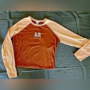 Brown Long Sleeve CropTop